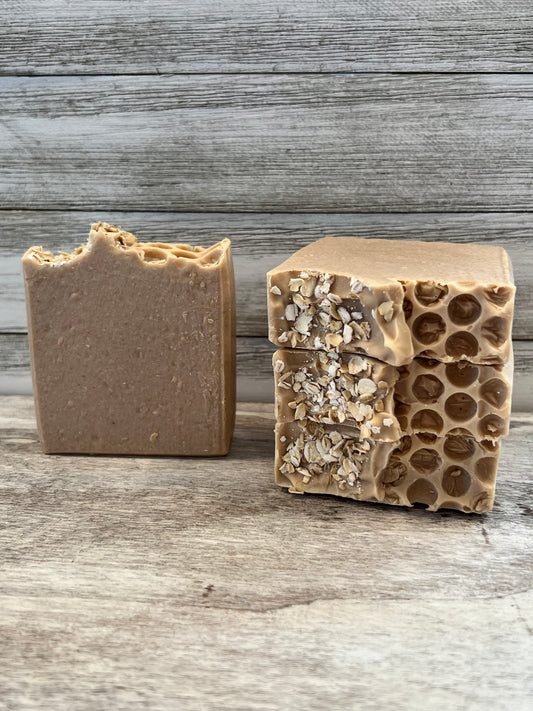 Natural oatmeal color with honeycomb and oat topper